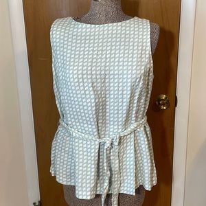 Ann Taylor Factory NWT Womens Petite Large LP Sleeveless Blouse with Belt